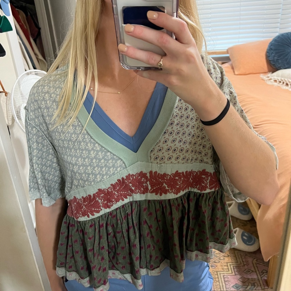 New Urban Outfitters Embroidered Blouse Shirt, S